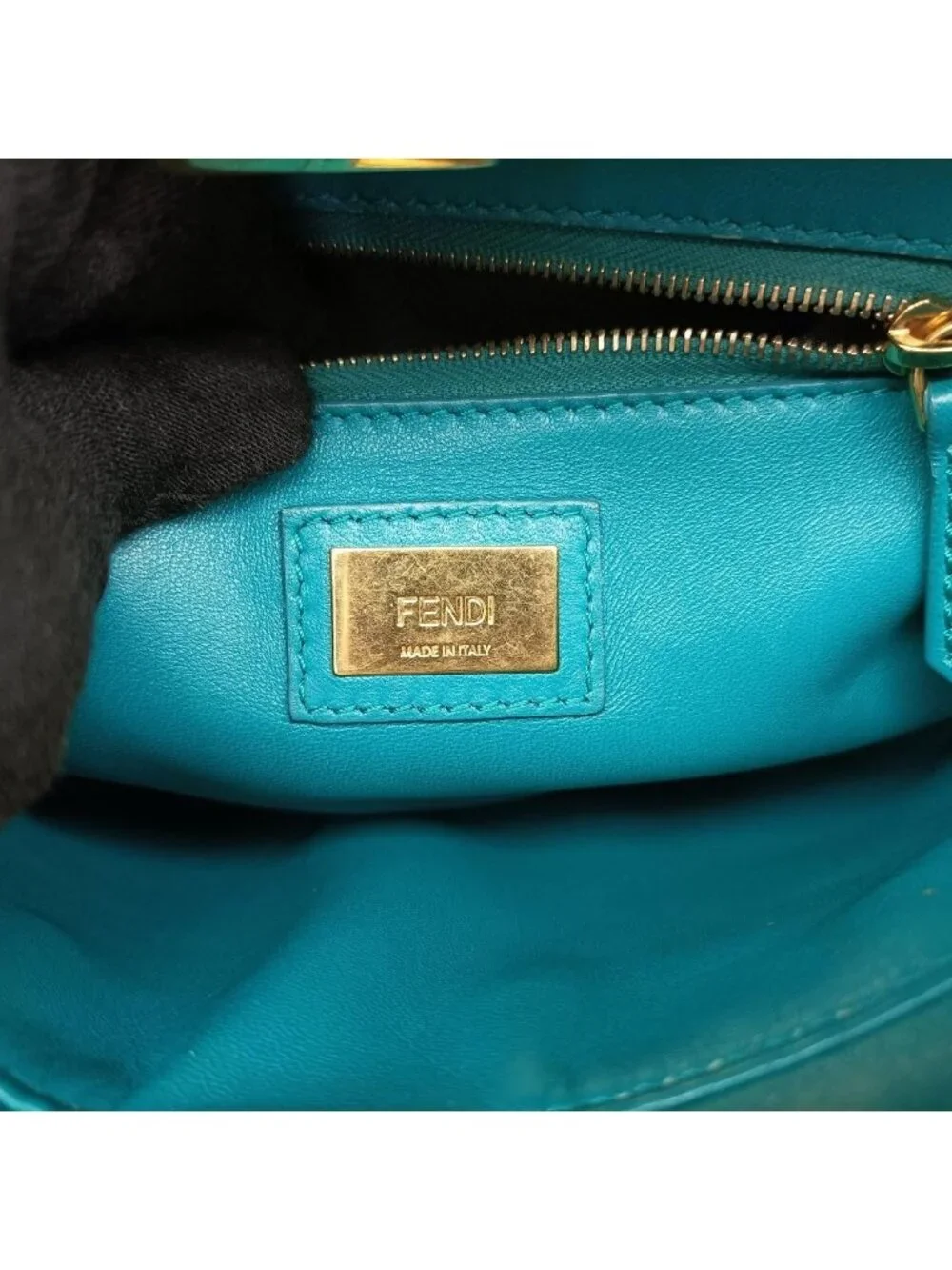 Fendi Peekaboo Mini Blue Leather Handbag